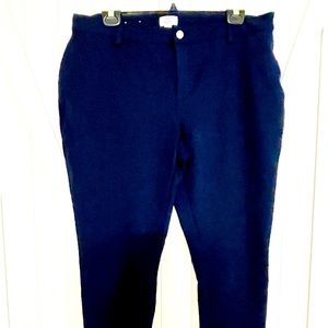 Navy blue stretch ankle pants